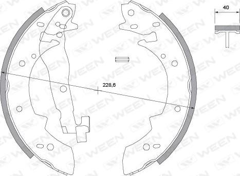 Ween 152-2036 - Комплект тормозных колодок, барабанные autodnr.net