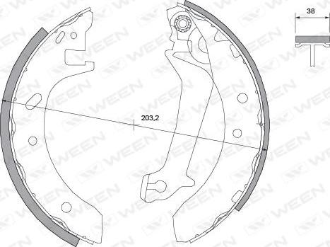 Ween 152-2042 - Комплект гальм, барабанний механізм autocars.com.ua