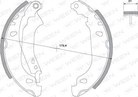 Ween 152-2045 - Комплект тормозных колодок, барабанные avtokuzovplus.com.ua