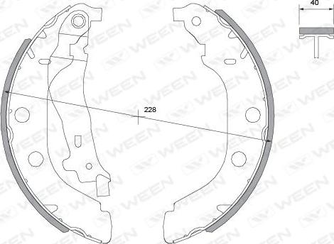 Ween 152-2047 - Комплект гальм, барабанний механізм autocars.com.ua