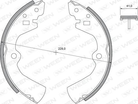 Ween 152-2052 - Комплект тормозных колодок, барабанные autodnr.net