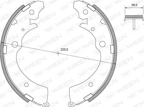 Ween 152-2057 - Комплект гальм, барабанний механізм autocars.com.ua