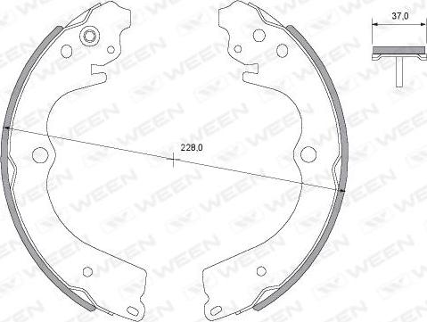 Ween 152-2059 - Комплект гальм, барабанний механізм autocars.com.ua