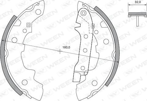 Ween 152-2071 - Комплект тормозных колодок, барабанные avtokuzovplus.com.ua