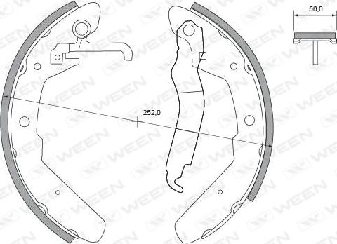 Ween 152-2084 - Комплект тормозных колодок, барабанные avtokuzovplus.com.ua