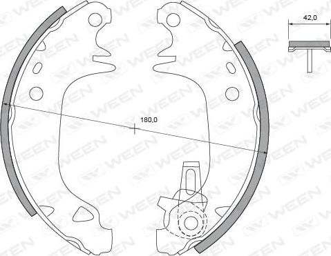 Ween 152-2107 - Комплект гальм, барабанний механізм autocars.com.ua