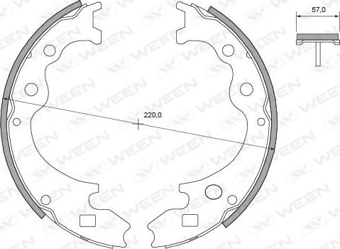 Ween 152-2109 - Комплект гальм, барабанний механізм autocars.com.ua