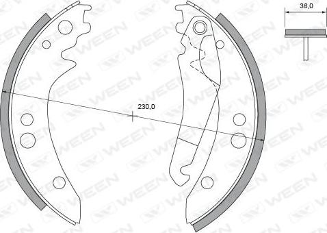 Ween 152-2113 - Комплект тормозных колодок, барабанные avtokuzovplus.com.ua