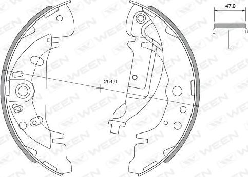 Ween 152-2115 - Комплект гальм, барабанний механізм autocars.com.ua