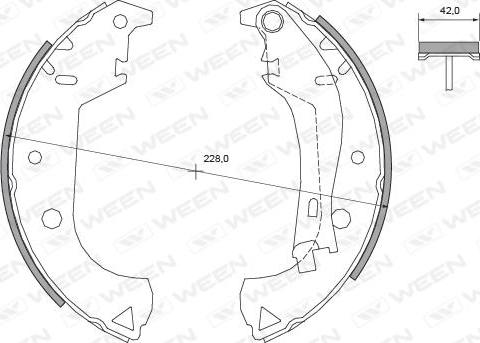 Ween 152-2116 - Комплект тормозных колодок, барабанные avtokuzovplus.com.ua