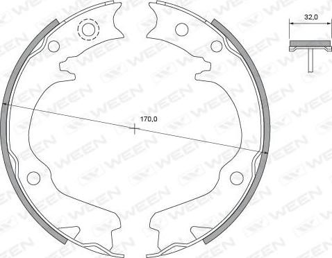 Ween 152-2119 - Комплект тормозов, ручник, парковка avtokuzovplus.com.ua