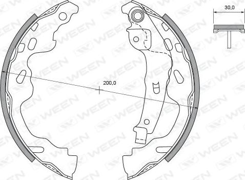 Ween 152-2136 - Комплект гальм, барабанний механізм autocars.com.ua