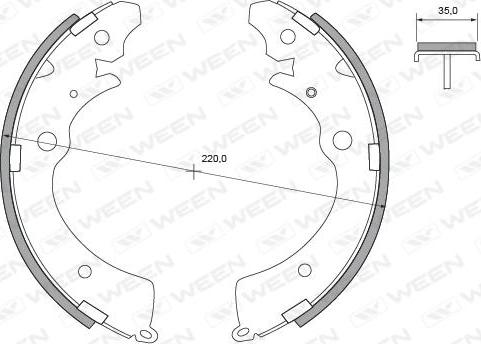 Ween 152-2138 - Комплект гальм, барабанний механізм autocars.com.ua