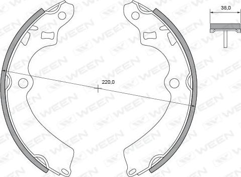 Ween 152-2164 - Комплект тормозных колодок, барабанные avtokuzovplus.com.ua