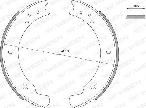 Ween 152-2172 - Комплект тормозных колодок, барабанные avtokuzovplus.com.ua