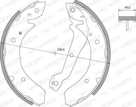 Ween 152-2177 - Комплект тормозных колодок, барабанные avtokuzovplus.com.ua