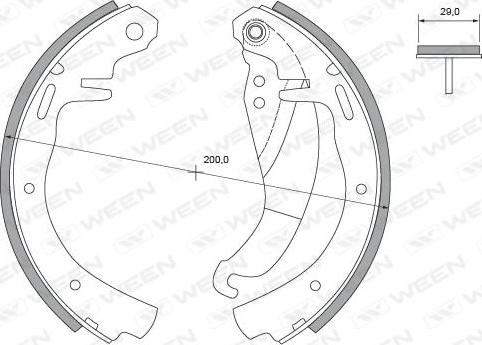 Ween 152-2199 - Комплект гальм, барабанний механізм autocars.com.ua