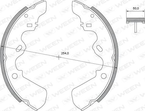 Ween 152-2201 - Комплект гальм, барабанний механізм autocars.com.ua