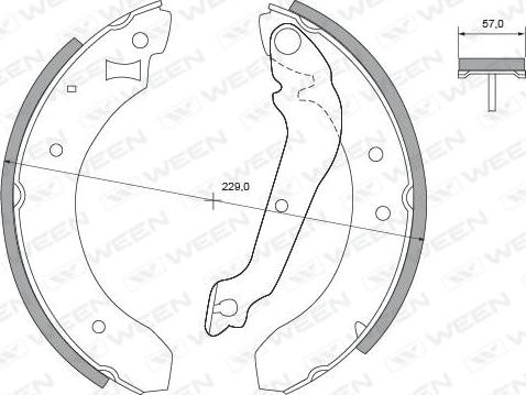 Ween 152-2202 - Комплект гальм, барабанний механізм autocars.com.ua