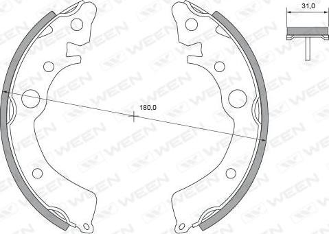 Ween 152-2205 - Комплект тормозных колодок, барабанные autodnr.net