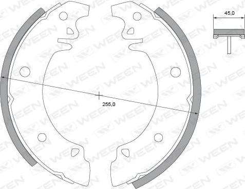 Ween 152-2211 - Комплект тормозных колодок, барабанные avtokuzovplus.com.ua