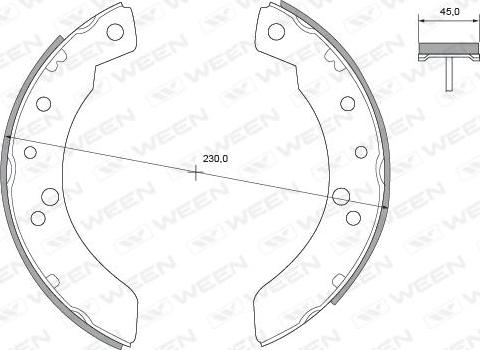 Ween 152-2216 - Комплект гальм, барабанний механізм autocars.com.ua