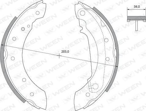 Ween 152-2221 - Комплект гальм, барабанний механізм autocars.com.ua