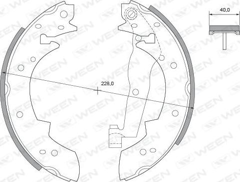 Ween 152-2226 - Комплект гальм, барабанний механізм autocars.com.ua