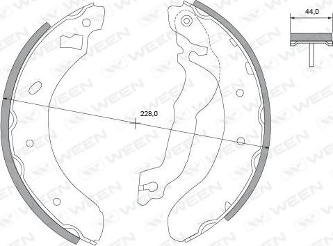 Ween 152-2229 - Комплект гальм, барабанний механізм autocars.com.ua