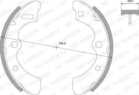 Ween 152-2249 - Комплект гальм, барабанний механізм autocars.com.ua