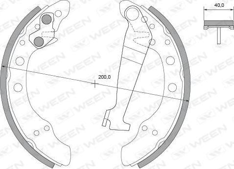 Ween 152-2252 - Комплект тормозных колодок, барабанные avtokuzovplus.com.ua