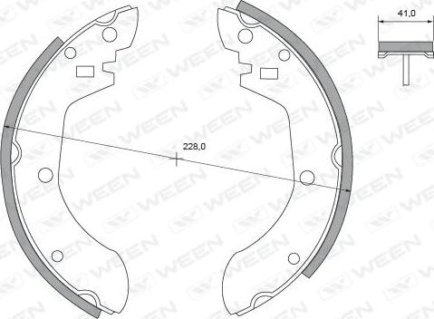 Ween 152-2257 - Комплект тормозных колодок, барабанные avtokuzovplus.com.ua