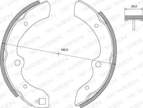 Ween 152-2259 - Комплект тормозных колодок, барабанные autodnr.net