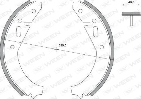 Ween 152-2260 - Комплект тормозных колодок, барабанные autodnr.net