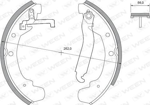 Ween 152-2265 - Комплект тормозных колодок, барабанные avtokuzovplus.com.ua