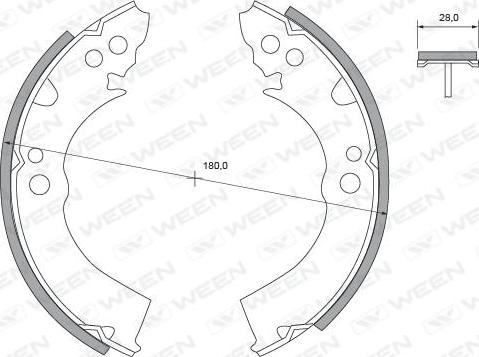 Ween 152-2268 - Комплект гальм, барабанний механізм autocars.com.ua