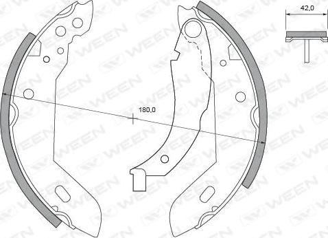 Ween 152-2269 - Комплект гальм, барабанний механізм autocars.com.ua