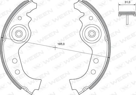 Ween 152-2271 - Комплект тормозных колодок, барабанные autodnr.net