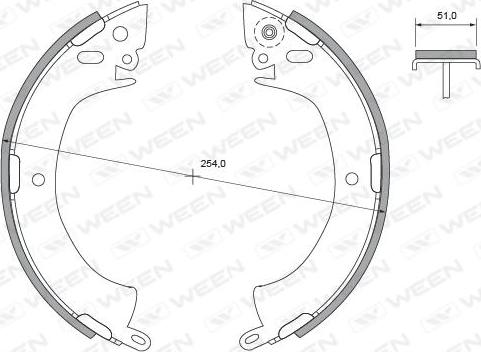 Ween 152-2280 - Комплект гальм, барабанний механізм autocars.com.ua