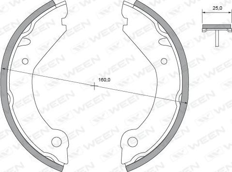 Ween 152-2286 - Комплект гальм, ручник, парковка autocars.com.ua