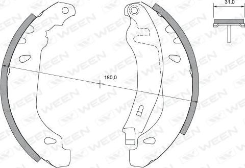 Ween 152-2291 - Комплект тормозных колодок, барабанные avtokuzovplus.com.ua