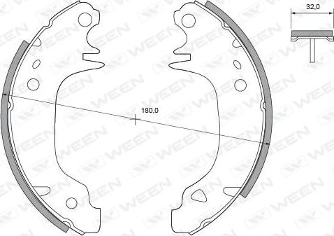 Ween 152-2292 - Комплект гальм, барабанний механізм autocars.com.ua