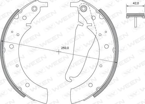 Ween 152-2297 - Комплект гальм, барабанний механізм autocars.com.ua