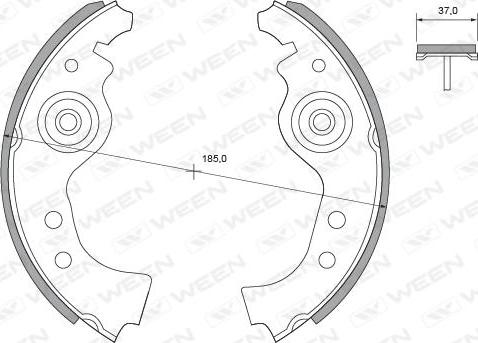 Ween 152-2309 - Комплект гальм, барабанний механізм autocars.com.ua