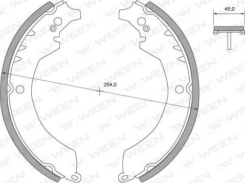 Ween 152-2317 - Комплект гальм, барабанний механізм autocars.com.ua