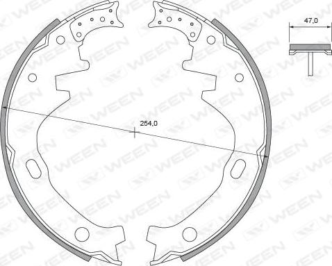 Ween 152-2319 - Комплект тормозных колодок, барабанные avtokuzovplus.com.ua