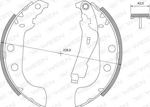 Ween 152-2324 - Комплект тормозных колодок, барабанные avtokuzovplus.com.ua