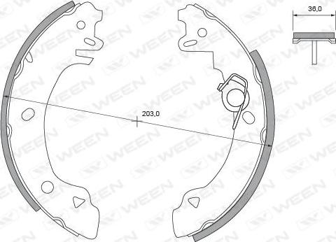 Ween 152-2326 - Комплект гальм, барабанний механізм autocars.com.ua