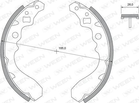 Ween 152-2328 - Комплект гальм, барабанний механізм autocars.com.ua