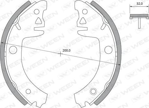 Ween 152-2334 - Комплект гальм, барабанний механізм autocars.com.ua